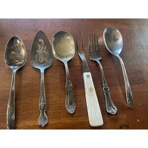 Vintage Silver spoon pie fork Hickory Community Flower Wm Rogers Rocksford